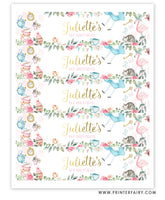 Alice in ONEderland Water Bottle Labels